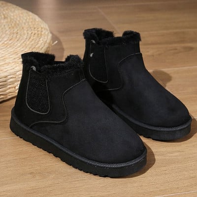 Márka Női Cipők Ausztrál csizmák téli lábbelik kerek orrú lapos sarkú csizmák - női divat, hó alacsony 2022 női boka pamut