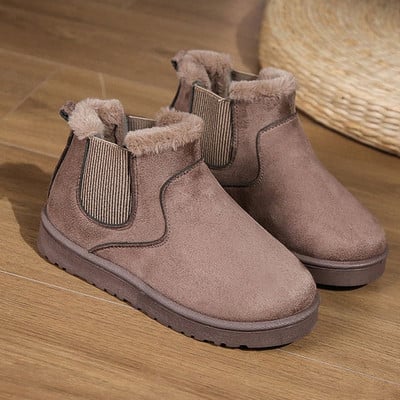 Márka Női Cipők Ausztrál csizmák téli lábbelik kerek orrú lapos sarkú csizmák - női divat, hó alacsony 2022 női boka pamut