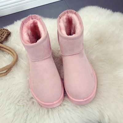 Márka Női Cipők Ausztrál csizmák téli lábbelik kerek orrú lapos sarkú csizmák - női divat, hó alacsony 2022 női boka pamut