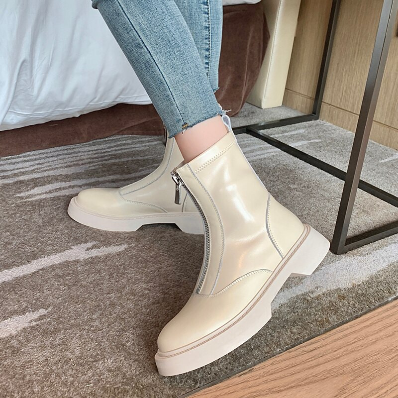 Ženske čizme  Zimske plus ženske cipele od baršuna Modne ženske prozračne čizme  s prednjim zatvaračem Lagano crne čizme