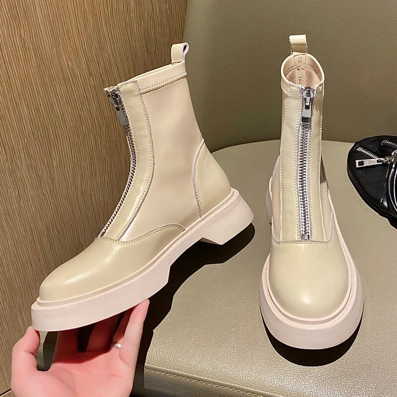 Ženske čizme  Zimske plus ženske cipele od baršuna Modne ženske prozračne čizme  s prednjim zatvaračem Lagano crne čizme