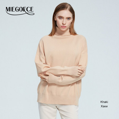 MIEGOFCE 2022 Νέο Φθινοπωρινό Γυναικείο Πουλόβερ Ζεστό Άνετο Πλεκτό Πλεκτό Γυναικείο Μακρυμάνικο Πλεκτό Μπλουζάκι AW100