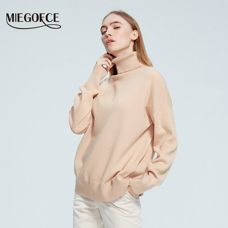 MIEGOFCE 2022 Νέο Φθινοπωρινό Γυναικείο Πουλόβερ Ζεστό Άνετο Πλεκτό Πλεκτό Γυναικείο Μακρυμάνικο Πλεκτό Μπλουζάκι AW100