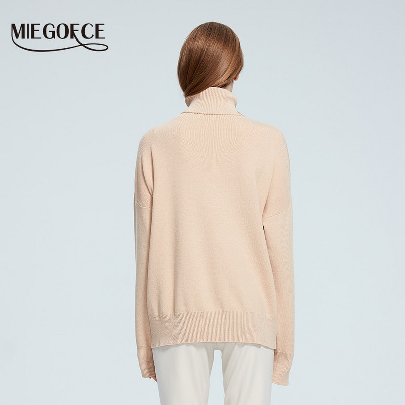MIEGOFCE 2022 Νέο Φθινοπωρινό Γυναικείο Πουλόβερ Ζεστό Άνετο Πλεκτό Πλεκτό Γυναικείο Μακρυμάνικο Πλεκτό Μπλουζάκι AW100