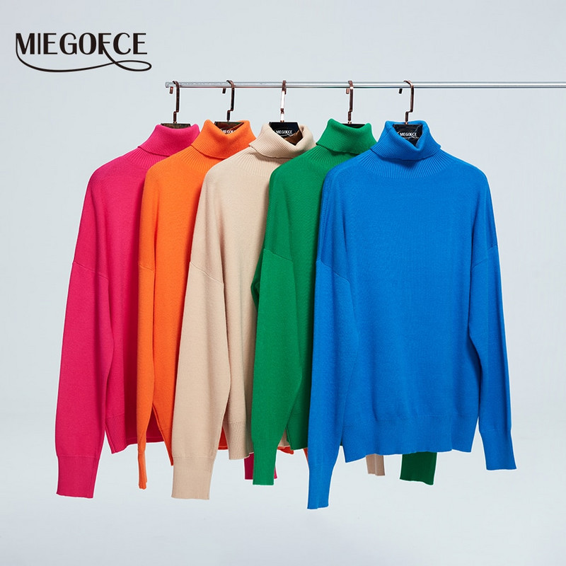 MIEGOFCE 2022 Νέο Φθινοπωρινό Γυναικείο Πουλόβερ Ζεστό Άνετο Πλεκτό Πλεκτό Γυναικείο Μακρυμάνικο Πλεκτό Μπλουζάκι AW100