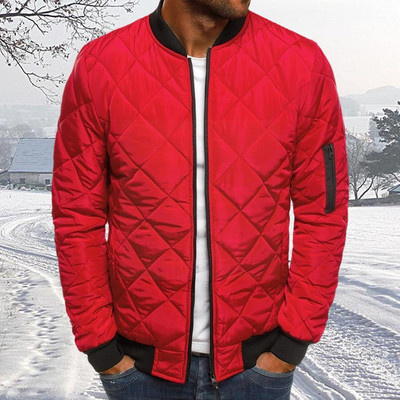 Nova muška vjetrovka Zimski kaput Podstavljena puhasta jakna Topla odjeća Ležerna bomber ležerna modna gornja odjeća s patentnim zatvaračem N7V4