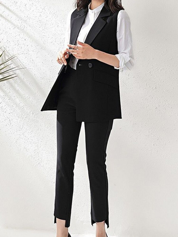 „Aelegantmis“ klasikinė ilga liemenė, moteriška elegantiška kostiumo liemenė, pavasarinė biuro moteriška striukė be rankovių, juoda plona liemenė, viršutiniai drabužiai, 2022 m.