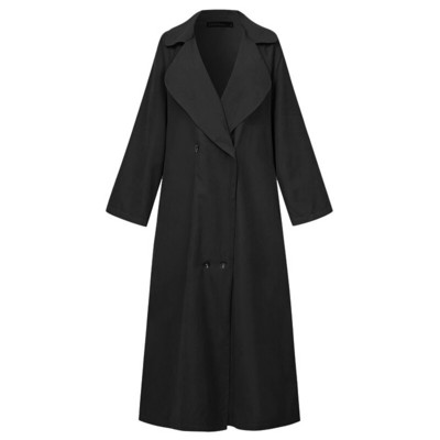 ZANZEA 2022 Fashion Μονόχρωμα Γυναικεία Maxi Μπουφάν Casual Παλτό Πέτο με διπλό στήθος Γυναικεία μακρυμάνικα παλτό υπερμεγέθη