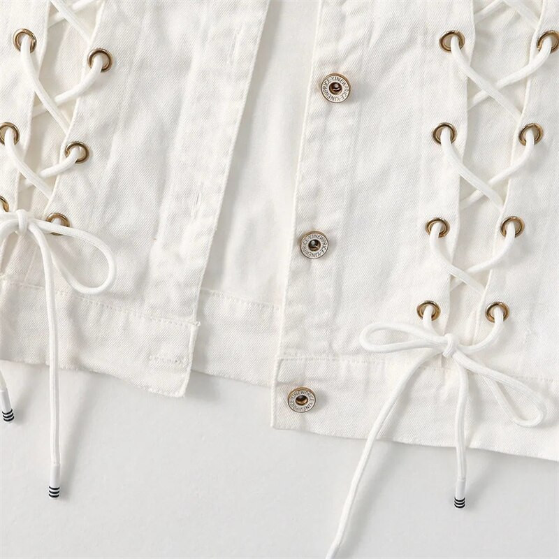 2022. gada jauna balta džinsa veste sievietēm Džinsi Veste Sieviešu ikdienas jaka bez piedurknēm Sieviešu veste ar vienrindu kabatu S-5XL