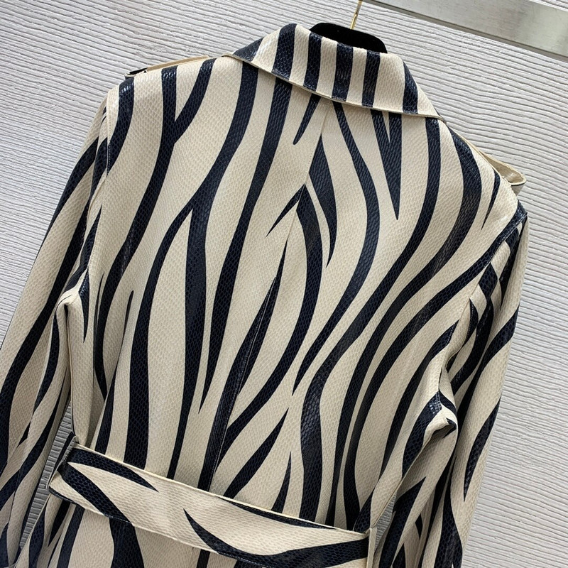 Luksuzni ženski kaputi od zmijske kože sa zebrastim uzorkom, dizajneri gornje odjeće poznatih međunarodnih marki Visokokvalitetni modni kaputi