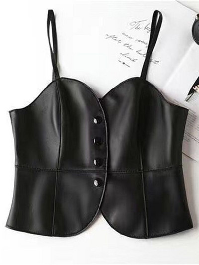 Γιλέκα Γυναικεία Κορεάτικη μόδα Streetwear Crop Αμάνικα Εξωτερικά ρούχα Φθινοπωρινό ασύμμετρο πάρτι Unisex Κορεάτικο στυλ Γυναικεία κορίτσια Y6977