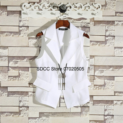 Γυναικείο γιλέκο Vintage αμάνικο σακάκι πέτο Μόδα casual μαύρο παλτό Jaqueta Feminina