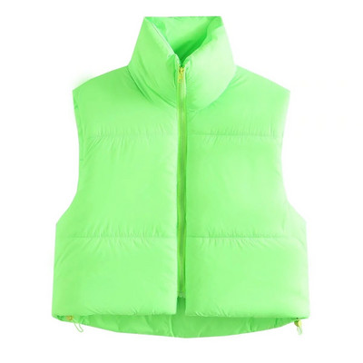 Sieviešu veste Parkas Jakas Ziemas silts mētelis Modes veste Ārdrēbes Solīds bez piedurknēm Sieviešu Ielu apģērbi Rāvējslēdzēja mētelis TRF