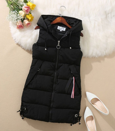 Γυναικείο γιλέκο Brieuces Χειμερινό τζάκετ Παλτό με κουκούλα Ζεστό καθημερινό βαμβακερό γιλέκο Γυναικείο λεπτό αμάνικο γιλέκο