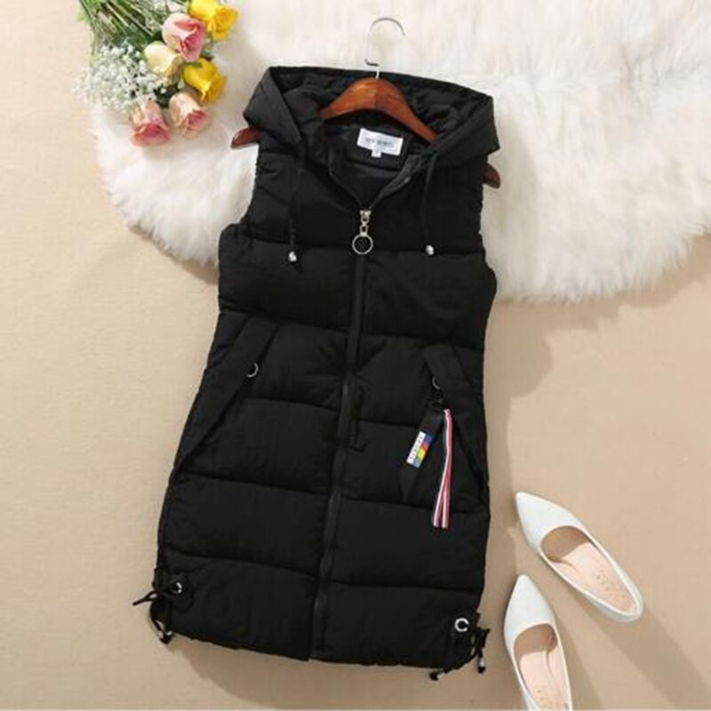 Γυναικείο γιλέκο Brieuces Χειμερινό τζάκετ Παλτό με κουκούλα Ζεστό καθημερινό βαμβακερό γιλέκο Γυναικείο λεπτό αμάνικο γιλέκο