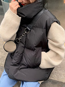 Prsluk pufer jakna Ženske zimske tople prsluci Ženski samostojeći ovratnik Modni kaput Ženski labavi oversize Outwear Colete Feminino