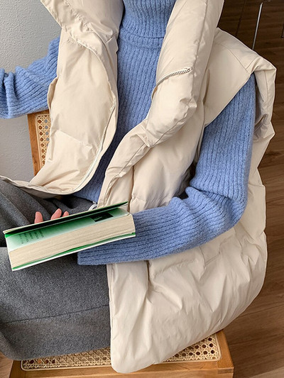 Prsluk pufer jakna Ženske zimske tople prsluci Ženski samostojeći ovratnik Modni kaput Ženski labavi oversize Outwear Colete Feminino