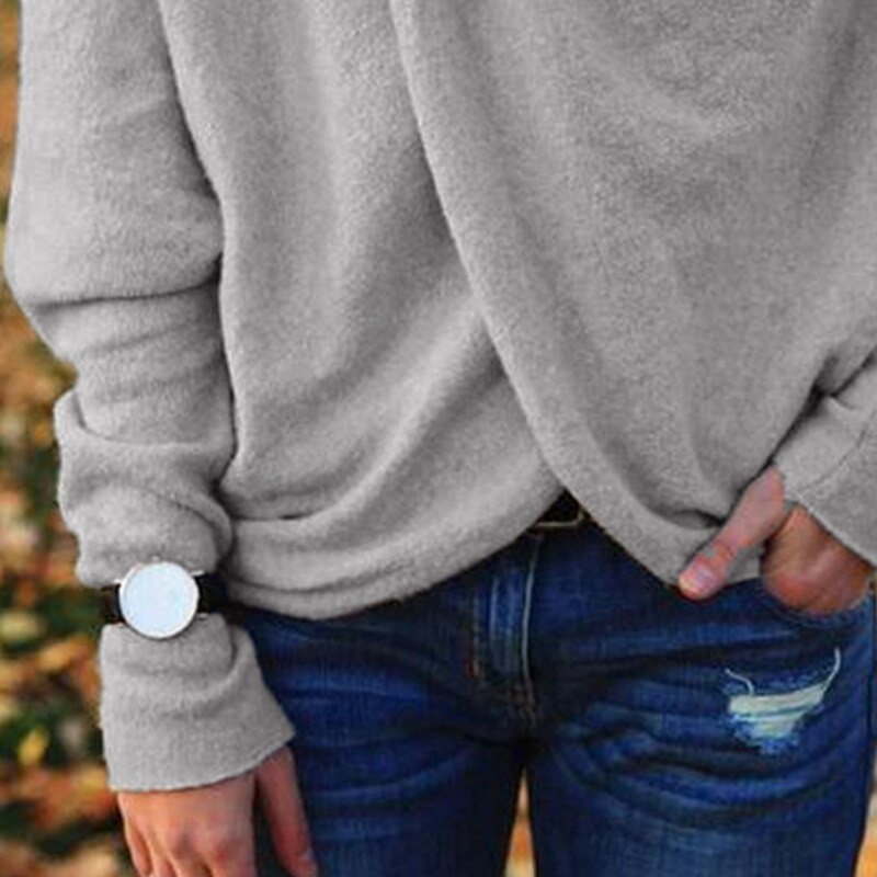 Női Vintage tömör hosszú ujjú szabálytalan redős ing Őszi alkalmi hosszú ujjú pulóver felsők Női új divatos ingázási ing