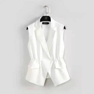 Klasični ženski kratki blejzer prsluk Elegantni uredski ženski kaput Ženski prsluk Ležerna odijela Jakna bez rukava Gornja odjeća s džepovima E19