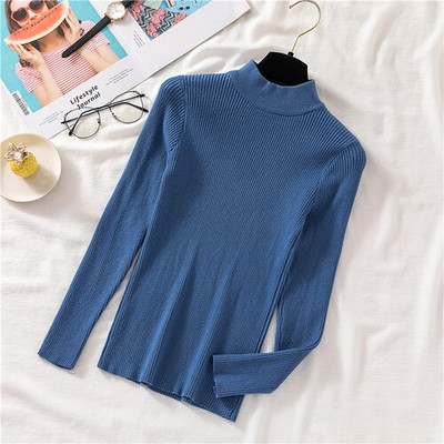 Jesen i zima Ženski džemperi Modni lažni dolčeviti Kompjuterski pleteni jednobojni ženski džemperi Tanki ležerni ženski džemperi