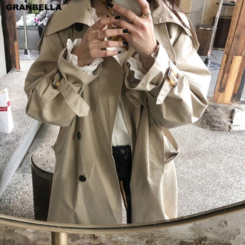 Dvoredni korejski dizajn Trenč kaputi u vojnom stilu Topli dugi jesenski kaputi s vjetrovkama
