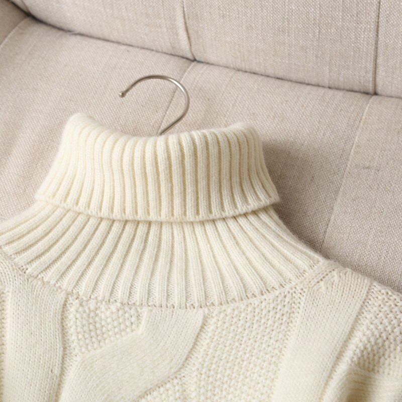 Maxdutti Zimski džemperi Ženski modni puloveri za uredske dame u Engleskoj Vintage Ženski široki džemperi s dolčevitom