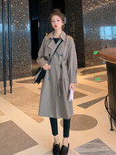 Sieviešu rudens ziemas 2022. gada mēteļi, vienkrāsains, divrindu mētelis sievietēm ar garu mēteli, vējjaka