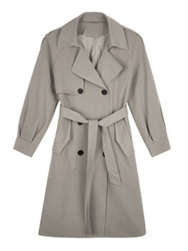 Sieviešu rudens ziemas 2022. gada mēteļi, vienkrāsains, divrindu mētelis sievietēm ar garu mēteli, vējjaka