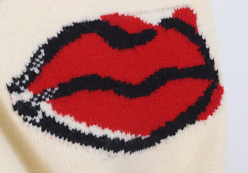 Vintage veste Ženske 2021. Jesen Zima Usne Uzorak Ležerna odjeća dugih rukava Ulična odjeća Pleteni puloveri Top majice Odjeća p396