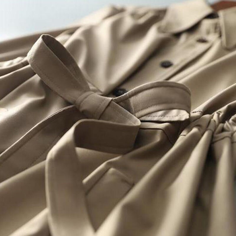 Trenčmētelis Sieviešu universāls Mujer Clean Pamata Jauns Dizains Korejiešu Modes Rudens Vienkrāsains Eleganta Apkakle Mājīgs Ikdienas Karstā Izpārdošana