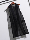 2022. gada jauns liela izmēra sieviešu veste, melna, izliekta, moderna eleganta biroja sieviešu mētelis virsdrēbes, vasaras jakas bez garām piedurknēm