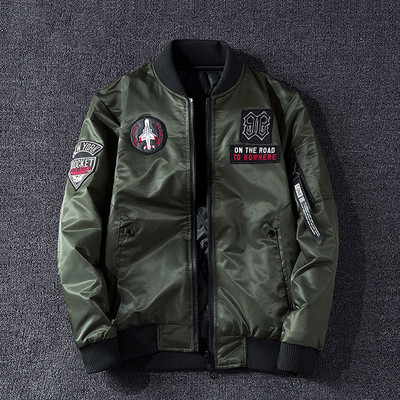 Jauns Vīriešu Bomber Jaka Mētelis Vīriešu Atgriezeniski Izšuvumi Lielizmēra 7XL Ikdienas Pilot Jaka Streetwear Vīriešu zīmola apģērbi AYB3