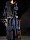 Ženski Proljeće Jesen Lažni 2 komada Prsluci Vanjski prsluk Ženski laneni prsluk Ženski patchwork laneni prsluk