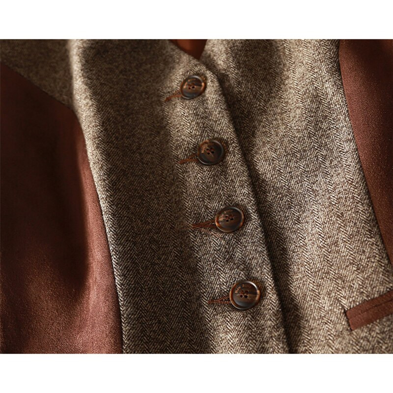 Novi ženski prsluk s modnim šavovima, retro uski ležerni široki sako bez rukava