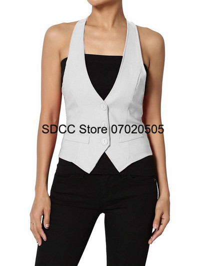 Γυναικείο γιλέκο Κοντό αμάνικο σακάκι με λαιμόκοψη σε σχήμα V Μόδα Casual Γυναικεία Παλτό Γυναικεία τζιλέτα sans Manches