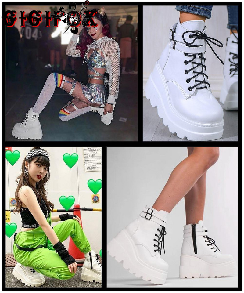 Zīmola dizains 2021 Liela izmēra 43 Platformas Augstpapēžu Kurpes Cosplay Modes Rudens Ziemas Ķīļi Kurpes Puszābaki Sieviešu