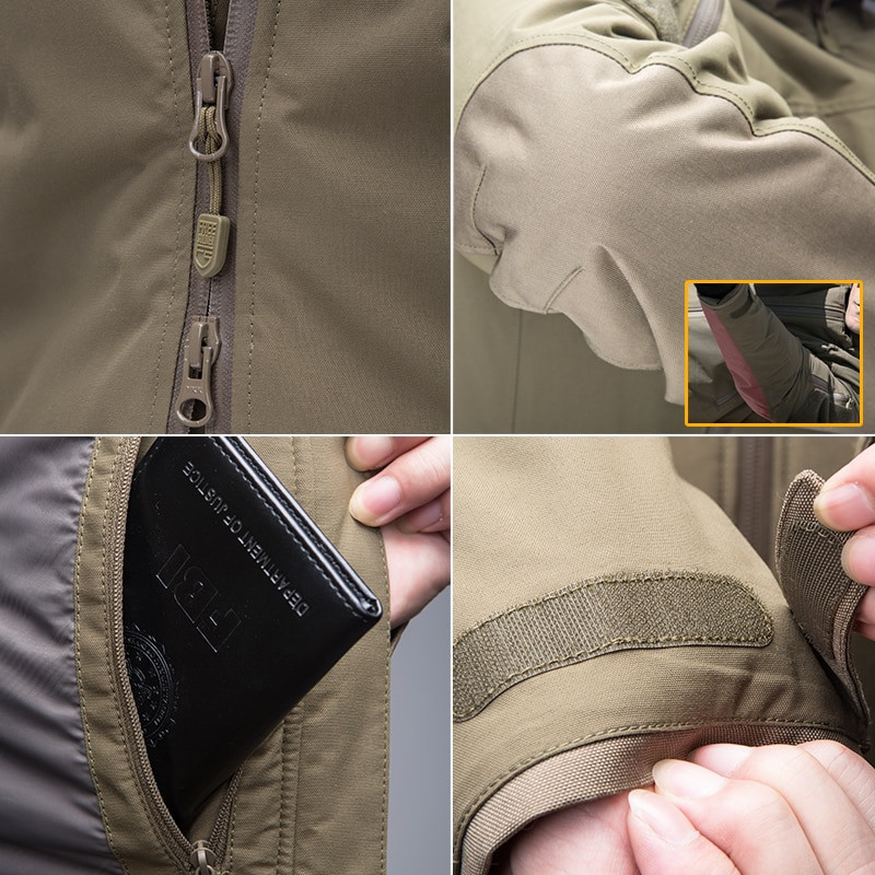 FREE SOLDIER Sportske taktičke muške zimske jakne na otvorenom, topla debela vojna tkanina od flisa za kampiranje i planinarenje
