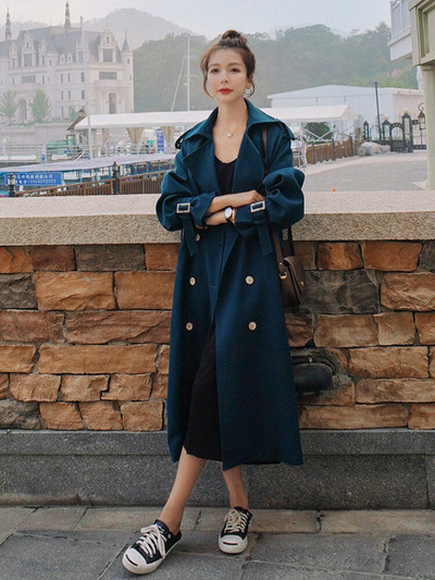 Χειμερινά Ρούχα Γυναικεία μασίφ πέτο με διπλό στήθος Παλτό Γυναικείο αντιανεμικό καπαρντίνα Γυναικεία μπουφάν Γυναικεία ρούχα