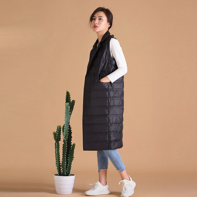 NewBang zīmola sieviešu garā veste īpaši vieglas dūnu vestes sievietēm bez piedurknēm, vēja necaurlaidīgas, vieglas, siltas garas veste