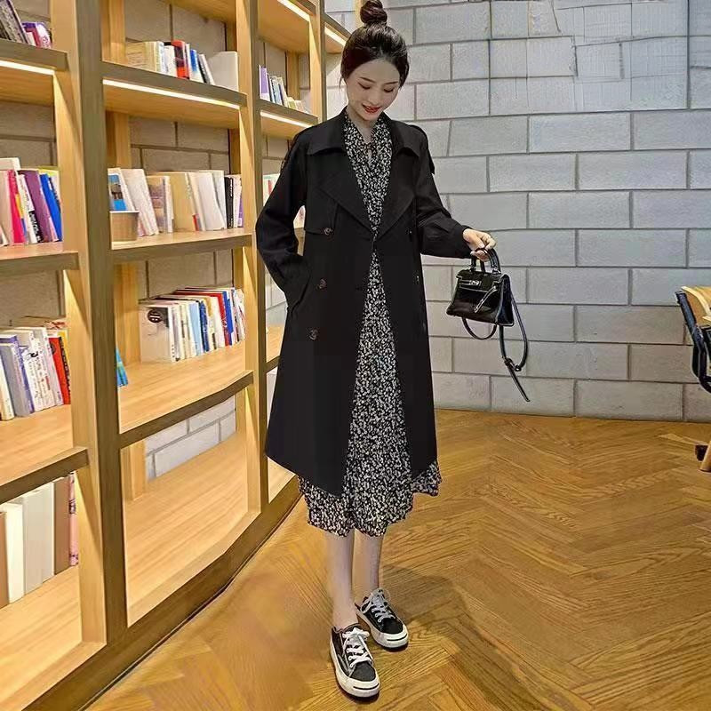 Ženska duga jakna s dvorednim kopčanjem kaki trenč proljeće jesen korejska verzija Za klasična uredska ženska poslovna jesenska odjeća