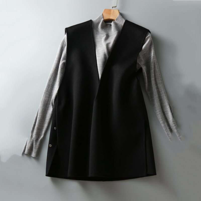 Vestes Sieviešu Rudens Virsdrēbes Moderns Vintage Solid V-veida kakla izgriezums Vienkāršs Ulzzang Street Style Universāls mājīgs dizains ikdienas jaunākā dāma