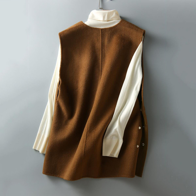 Vestes Sieviešu Rudens Virsdrēbes Moderns Vintage Solid V-veida kakla izgriezums Vienkāršs Ulzzang Street Style Universāls mājīgs dizains ikdienas jaunākā dāma