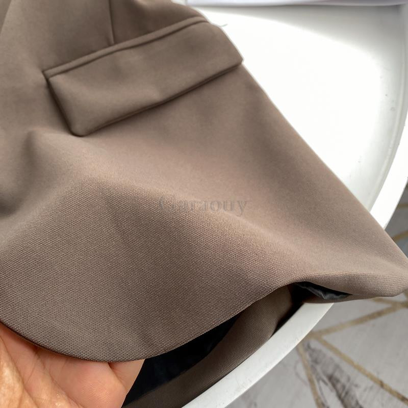 Garaouy 2022 Proljeće Ženska odijela s džepnim prslukom na preklop Kaput Sako bez rukava Prsluk Chic uredski ženski prsluk Gornja odjeća Mujer Ženski