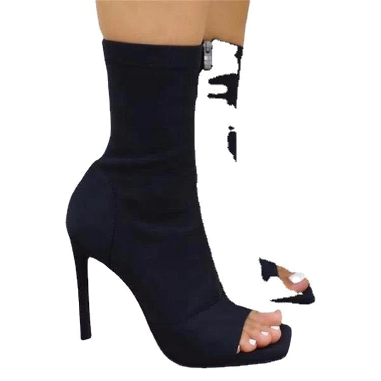 Hot Selling Salsa Outdoor Indoor Lielizmēra Latīņamerikas deju apavi dejām sievietēm Skolotājiem Augsti papēži 10 cm neilona zābaki, melni568