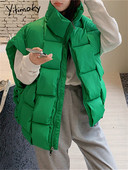 Yitimoky Winter Thicken Vests Jaka sievietēm Lielizmēra Parki Bezpiedurknēm Ielu apģērbi Y2k Modes Mēteļi Ikdienas pufera virsdrēbes