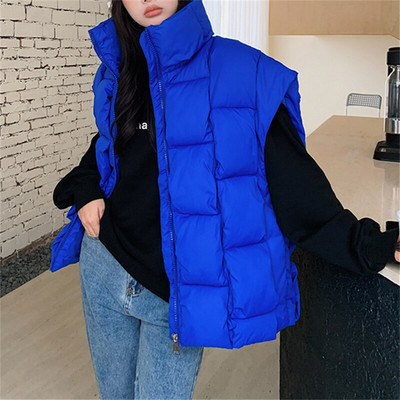 Yitimoky Winter Thicken Vests Jaka sievietēm Lielizmēra Parki Bezpiedurknēm Ielu apģērbi Y2k Modes Mēteļi Ikdienas pufera virsdrēbes