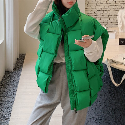 Yitimoky Winter Thicken Vests Jaka sievietēm Lielizmēra Parki Bezpiedurknēm Ielu apģērbi Y2k Modes Mēteļi Ikdienas pufera virsdrēbes