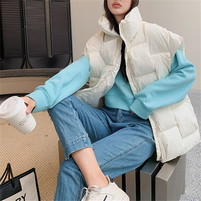 Yitimoky Winter Thicken Vests Jaka sievietēm Lielizmēra Parki Bezpiedurknēm Ielu apģērbi Y2k Modes Mēteļi Ikdienas pufera virsdrēbes