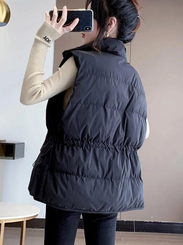 Prsluk za žene Zimska jakna Ženska modna topla podstavljena jakna za 2022. Jednobojne jakne bez rukava Ležerne vintage parke
