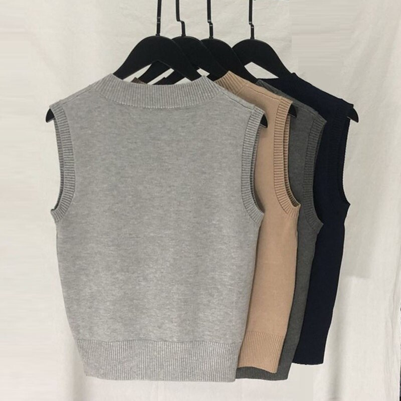 Rudens ziemas lielizmēra sieviešu trikotāžas džemperis sieviešu veste studentu pusaudžu meiteņu veste sievietēm ar V veida kakla izgriezumu, džemperis, džemperis